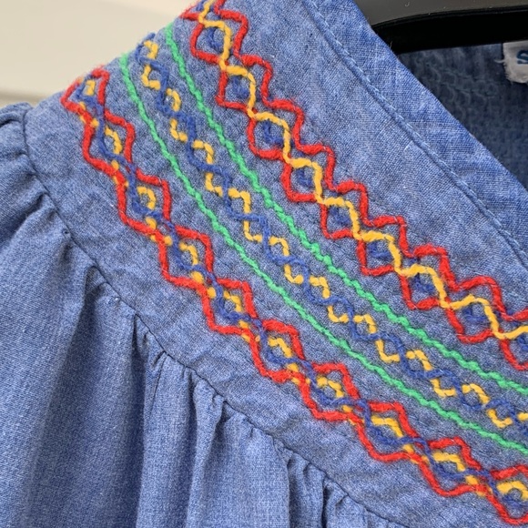 80’s Vintage Chambray Smart Time “House Coat” (Robe) - Picture 6 of 12